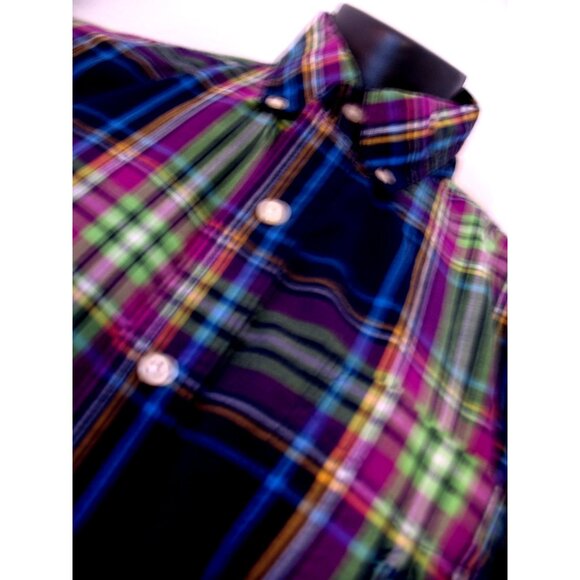 Chaps Blue/Green/Purple Cotton/Polyester Long Sleeve Shirt Men's Size Medium - Picture 10 of 14